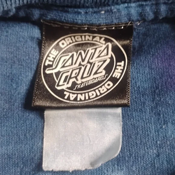 SANTA CRUZ Skateboards VINTAGE 90s Y2K UNISEX Men's (M) Women's (L) Tie-Dye Crop - Picture 6 of 12